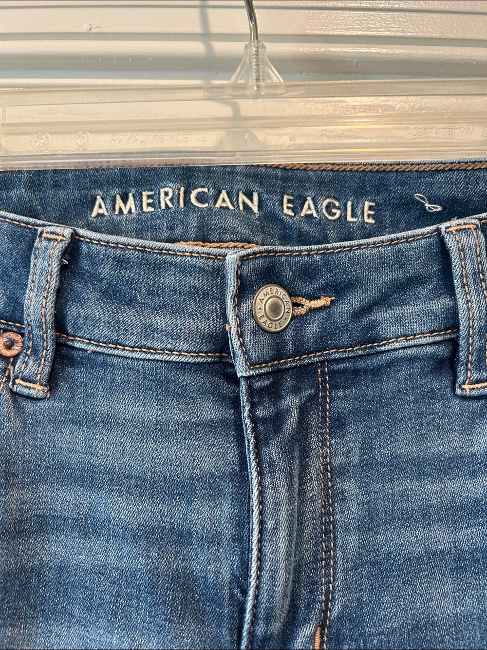 American Eagle Outfitters Dark Blue Flare Wide-Leg Jeans - Picture 2 of 5